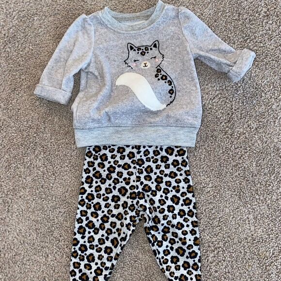 child of mine Other - Carters Child of mine cheetah cat print outfit NWOT 0-3 baby girl